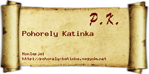 Pohorely Katinka névjegykártya